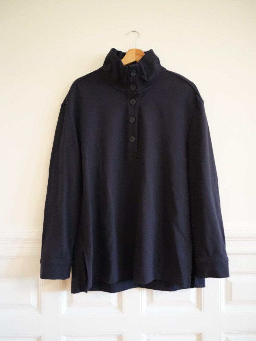 COS Buttoned Funnel-Neck Pullover